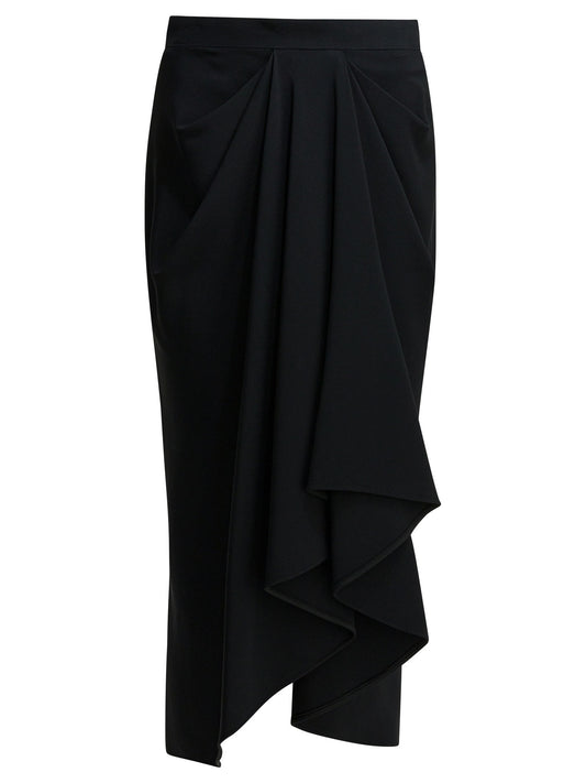 Givenchy Draped crepe cady midi skirt - Black
