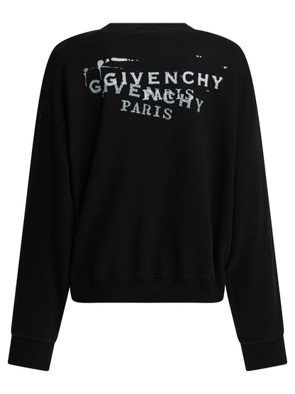 Givenchy Sweatshirt with Givenchy Stamp - Black