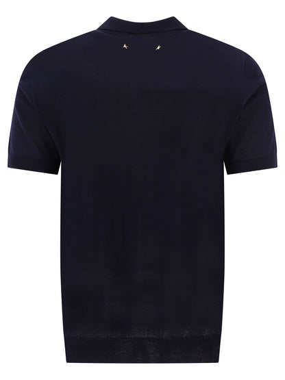 Golden Goose Merino wool button-down polo shirt - Blue