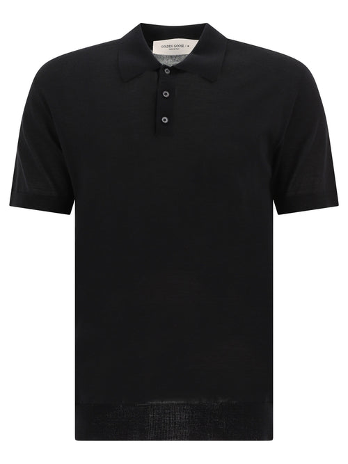 Golden Goose Merino wool button-down polo shirt - Black