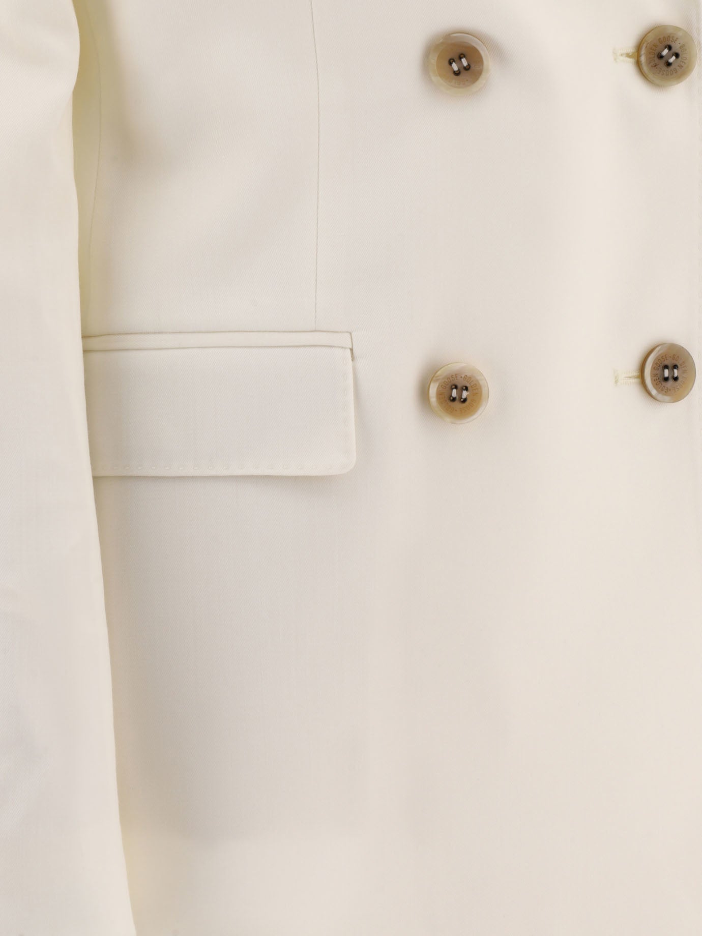Golden Goose Double-breasted wool-blend blazer - White