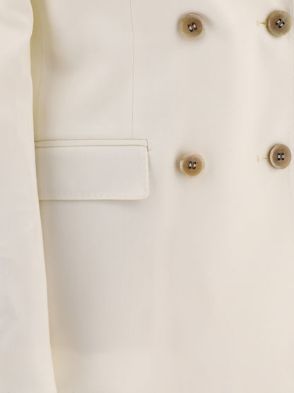 Golden Goose Double-breasted wool-blend blazer - White