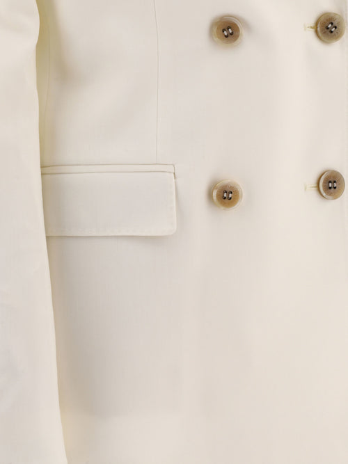 Golden Goose Double-breasted wool-blend blazer - White