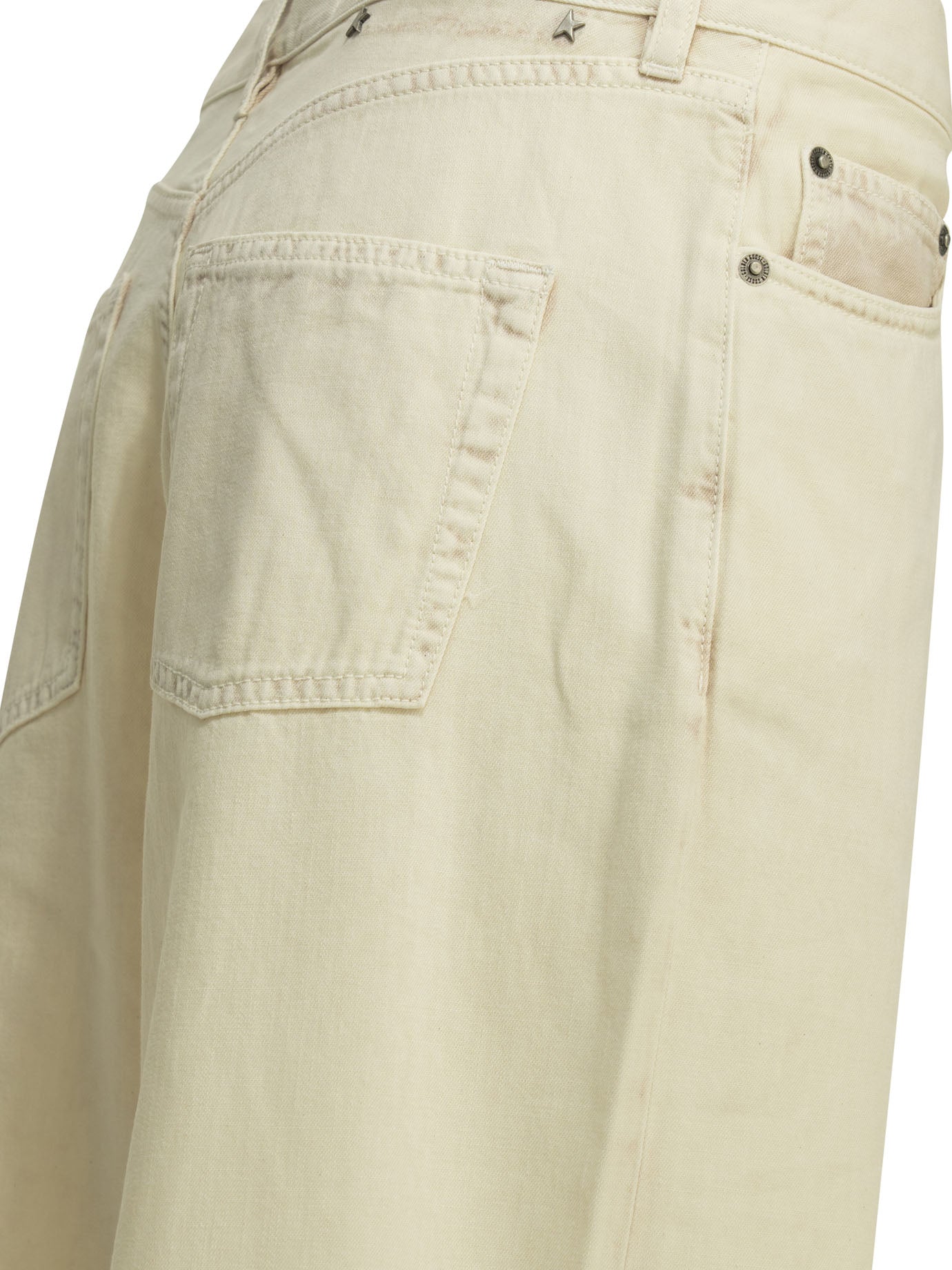 Golden Goose "Melody Boyfriend" Wide Leg Jeans - White