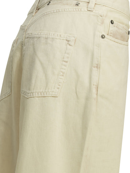 Golden Goose "Melody Boyfriend" Wide Leg Jeans - White