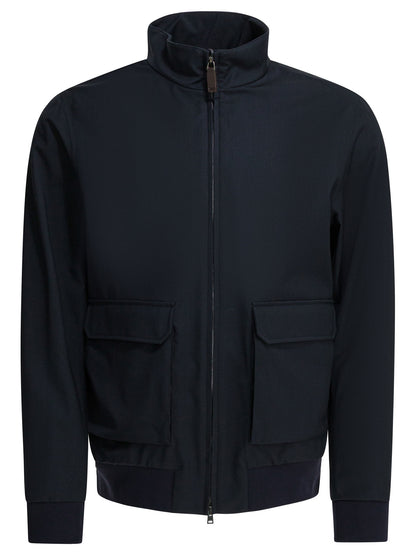 Herno Virgin wool bomber jacket - Blue