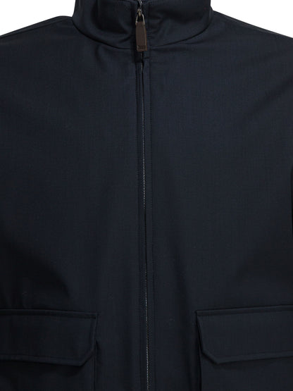 Herno Virgin wool bomber jacket - Blue