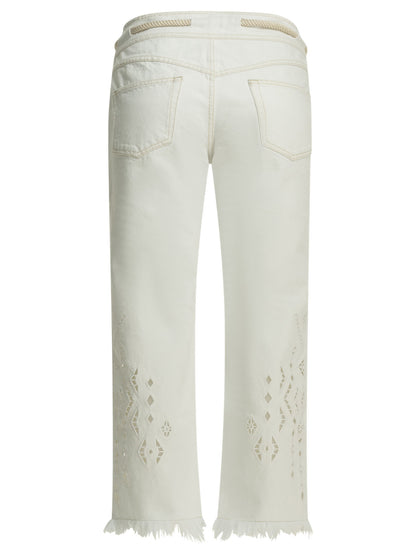 Isabel Marant "Alison" Straight-leg jeans - White