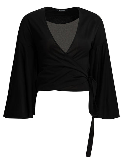 Jacquemus Casual wrap-around top - Black
