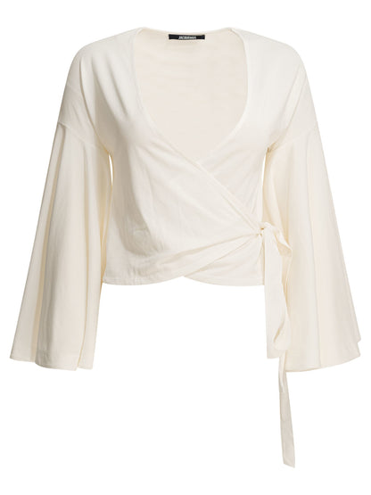 Jacquemus Casual wrap-around top - White