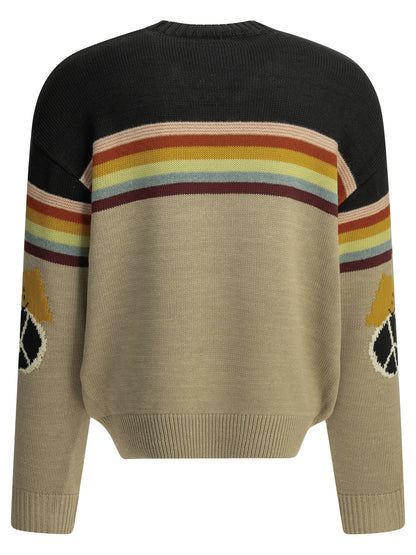 Kapital "2 Tones Peckish Rainbow" crewneck sweater - Blue
