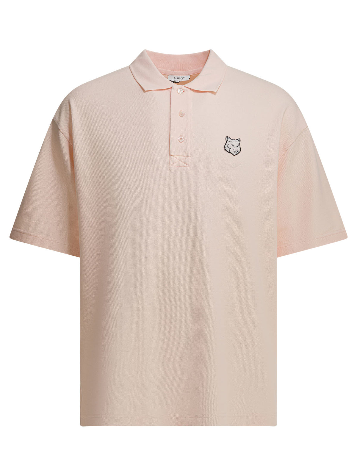 Maison Kitsuné "Fox Head" Polo shirt with buttons - Pink