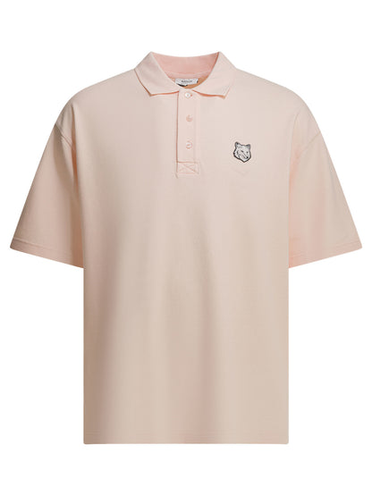 Maison Kitsuné "Fox Head" Polo shirt with buttons - Pink