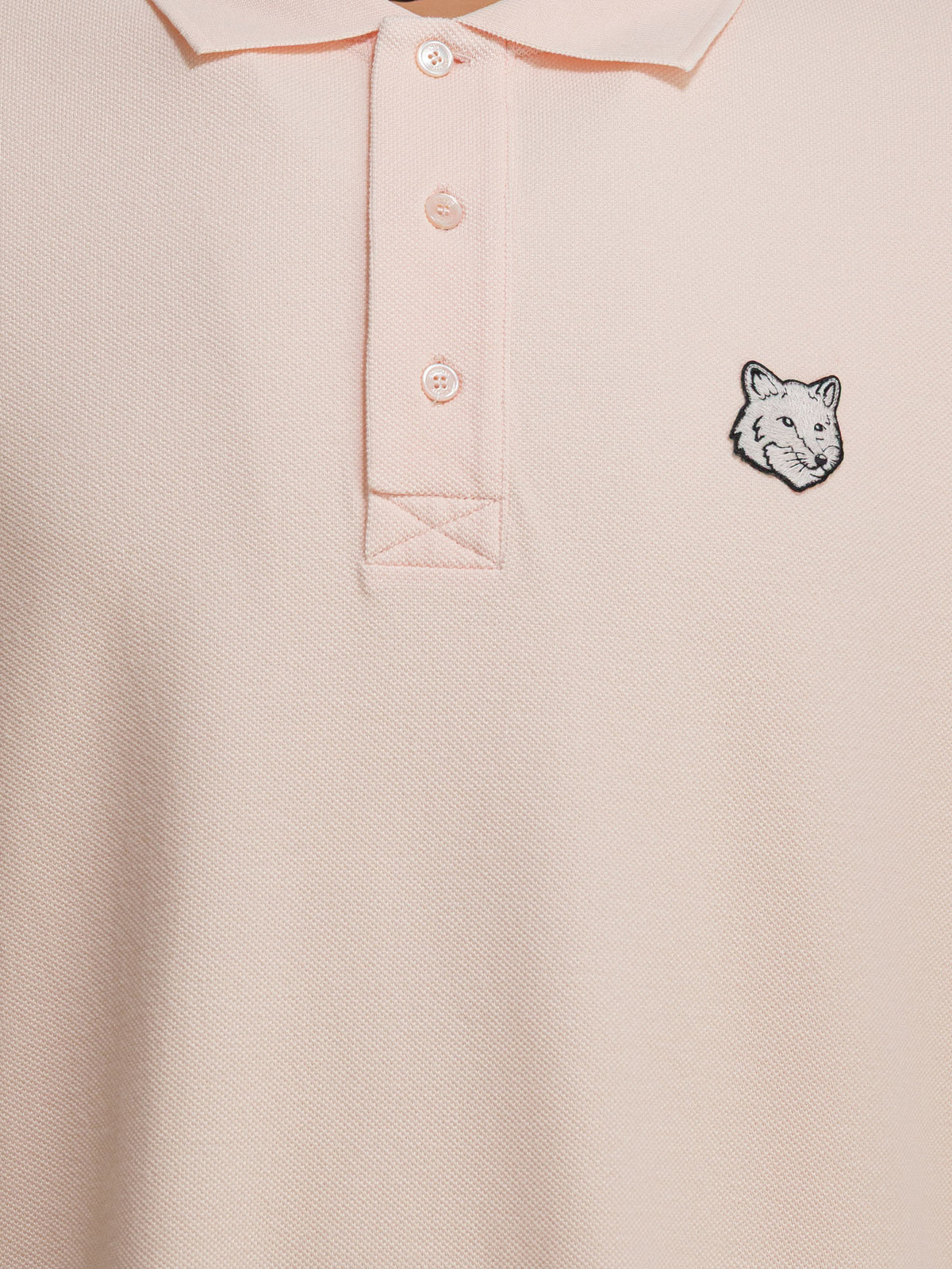 Maison Kitsuné "Fox Head" Polo shirt with buttons - Pink