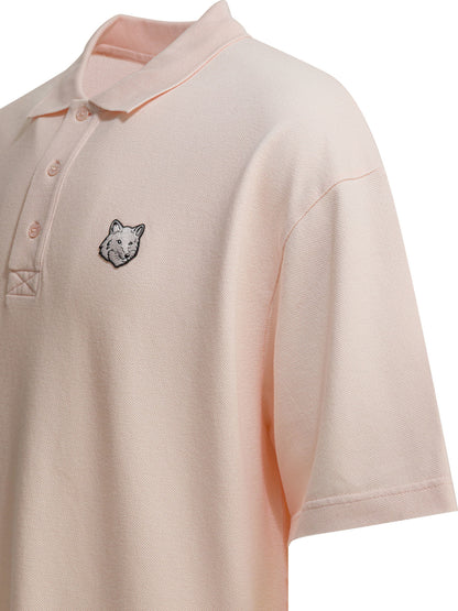 Maison Kitsuné "Fox Head" Polo shirt with buttons - Pink