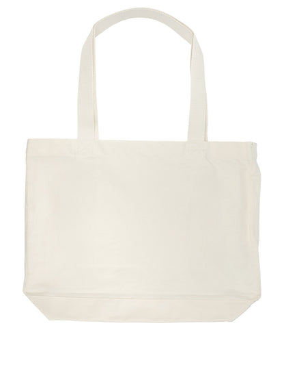 Maison Kitsuné "Dressed Fox" large shoulder bag - Beige