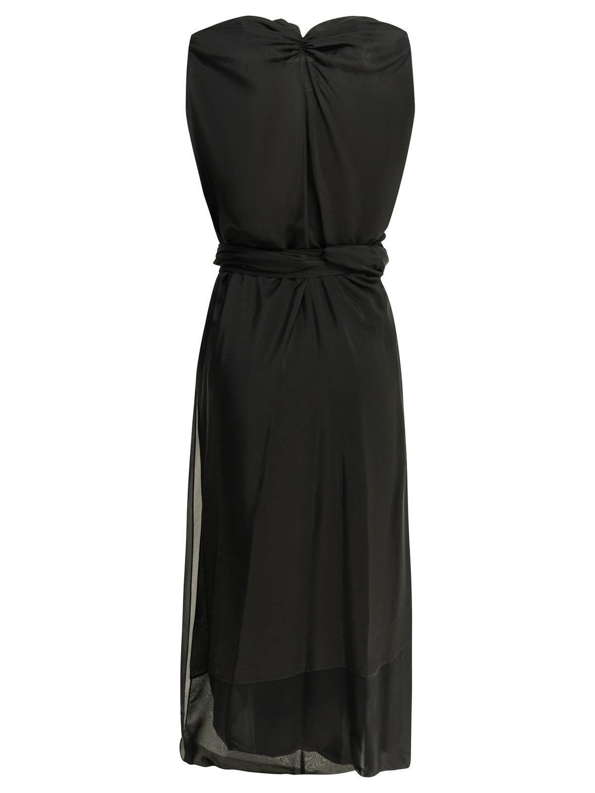 Maison Margiela Draped silk midi dress - Black
