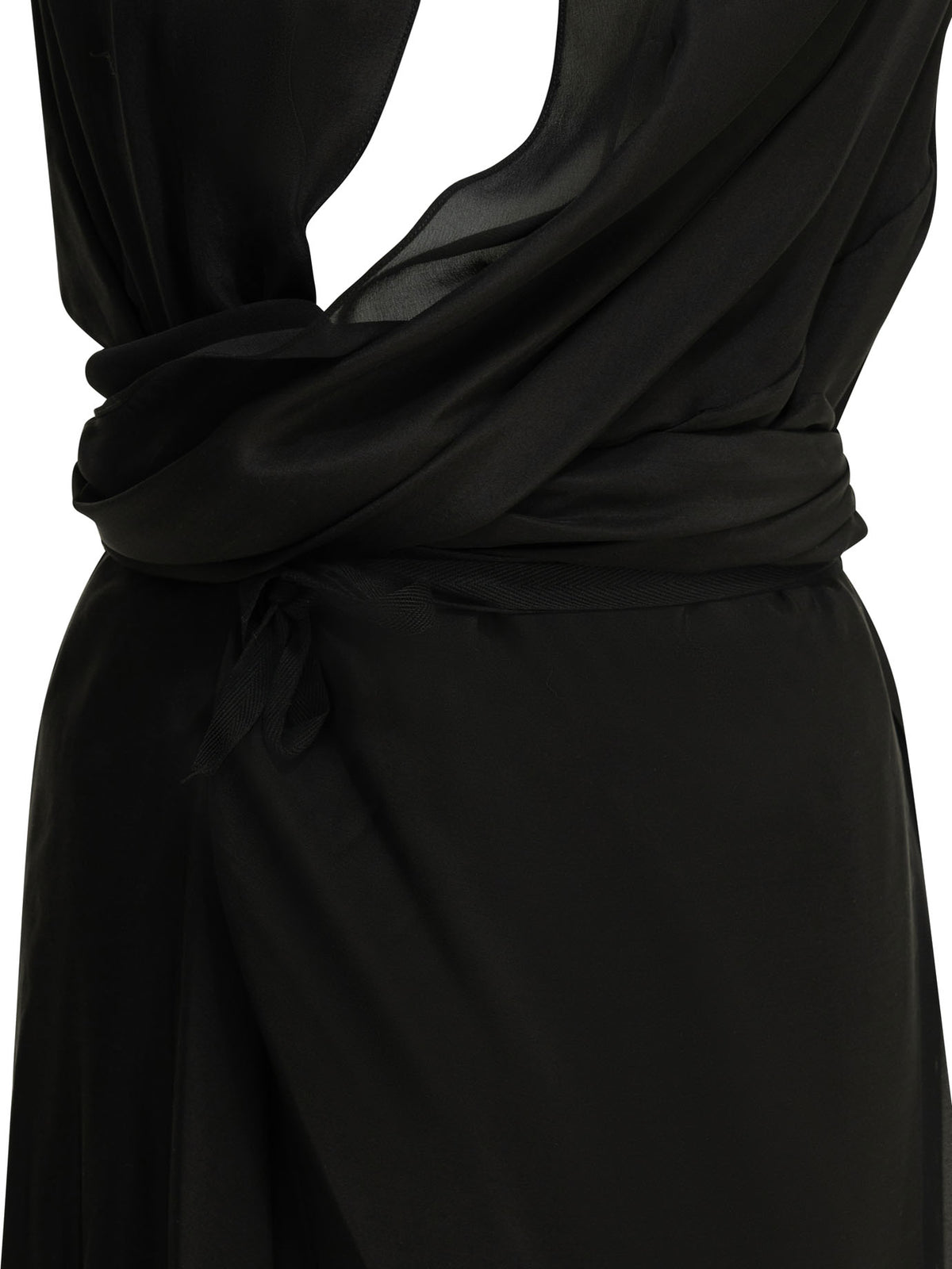 Maison Margiela Draped silk midi dress - Black
