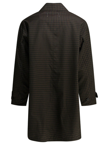 Maison Margiela Plaid raincoat - Green