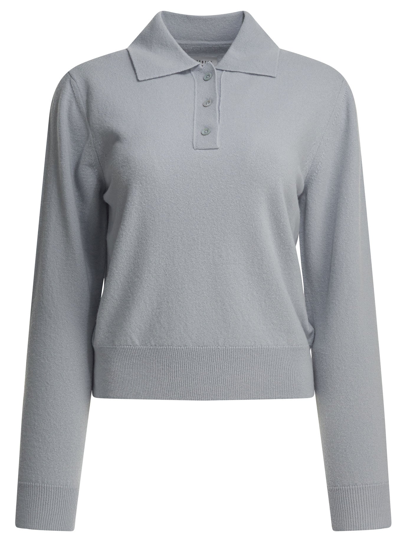 Maison Margiela Virgin wool polo sweater - Light Blue