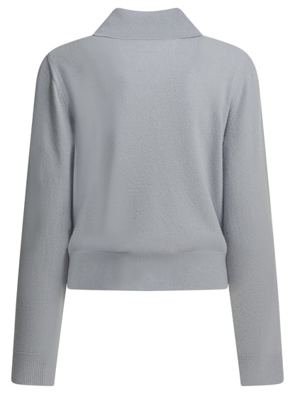 Maison Margiela Virgin wool polo sweater - Light Blue