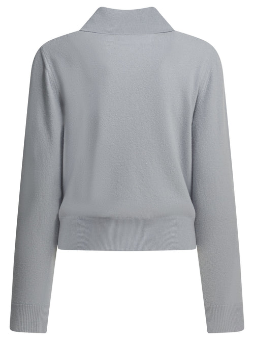 Maison Margiela Virgin wool polo sweater - Light Blue