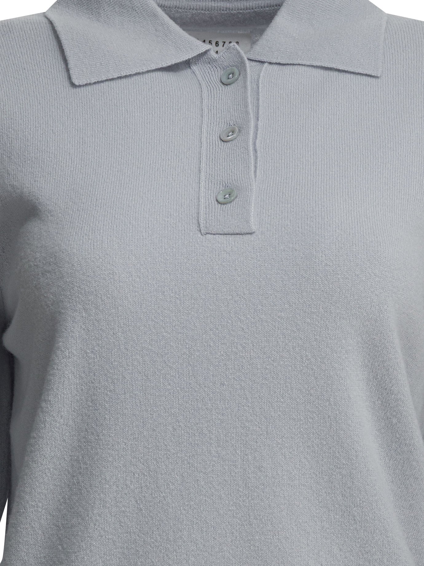 Maison Margiela Virgin wool polo sweater - Light Blue