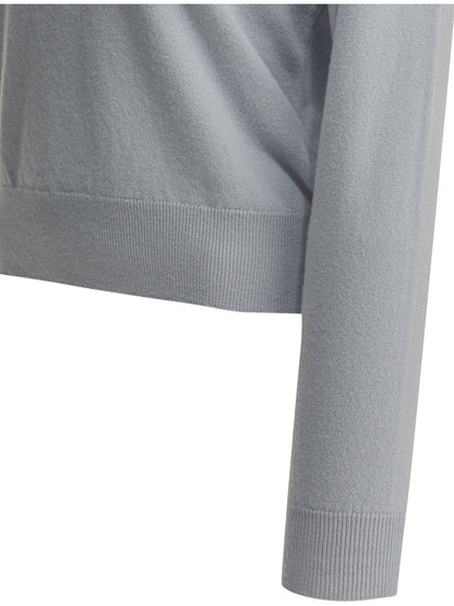 Maison Margiela Virgin wool polo sweater - Light Blue