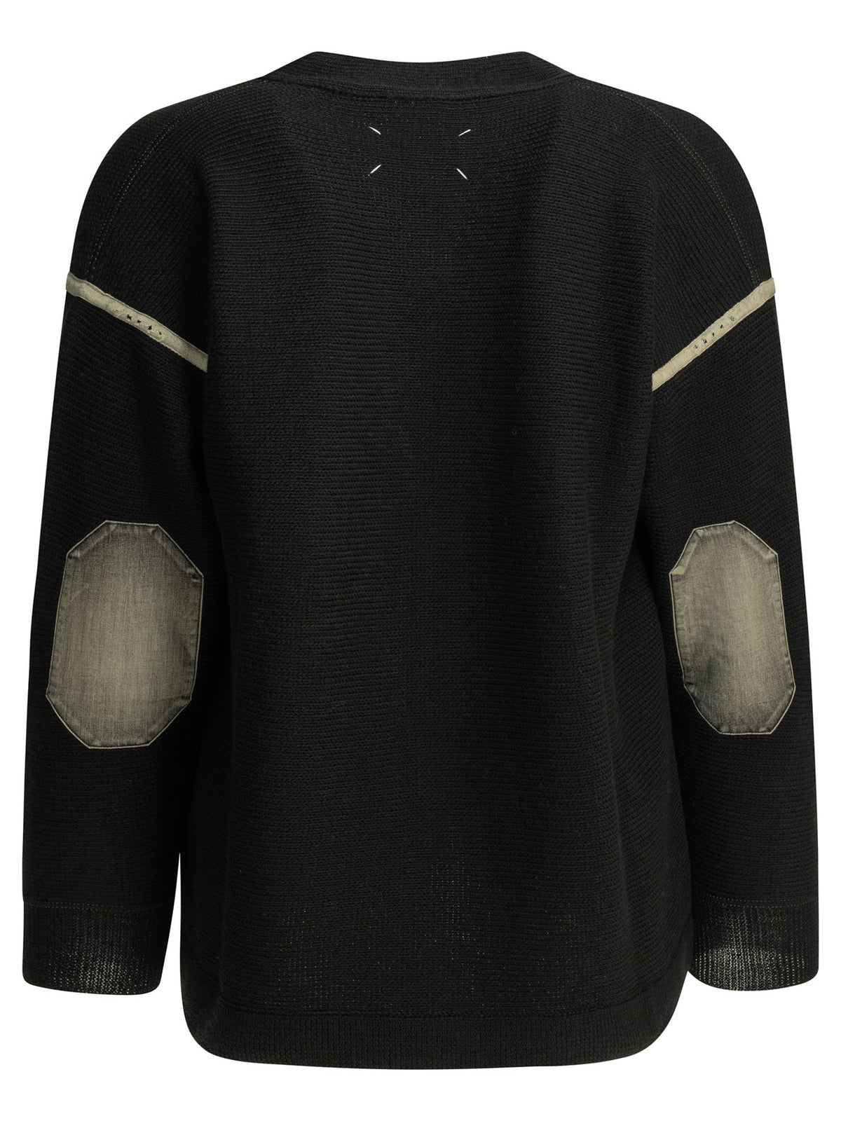 Maison Margiela Wool cardigan with patches - Black