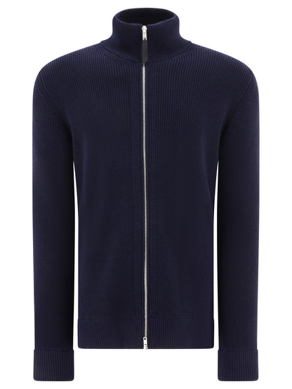 Maison Margiela Cotton and wool zippered malgione - Blue