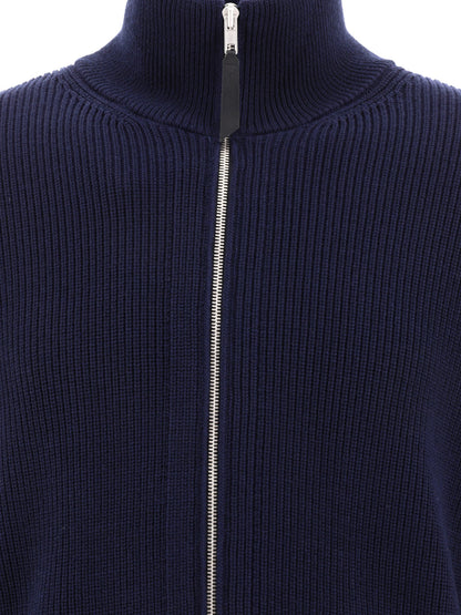 Maison Margiela Cotton and wool zippered malgione - Blue