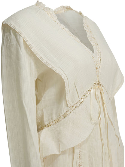 Marant éToile "Damya" cotton and linen short dress - Beige
