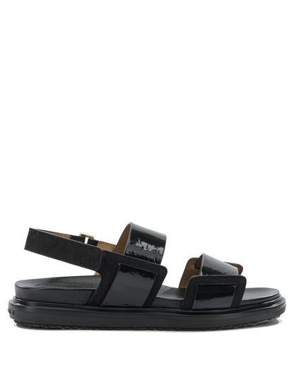 Marni "Fussbett" leather sandals - Black