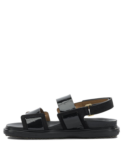Marni "Fussbett" leather sandals - Black