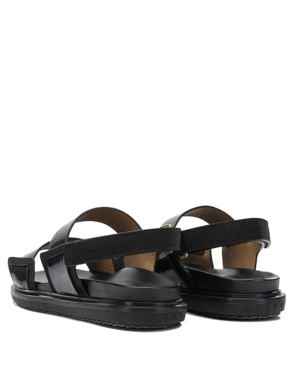 Marni "Fussbett" leather sandals - Black