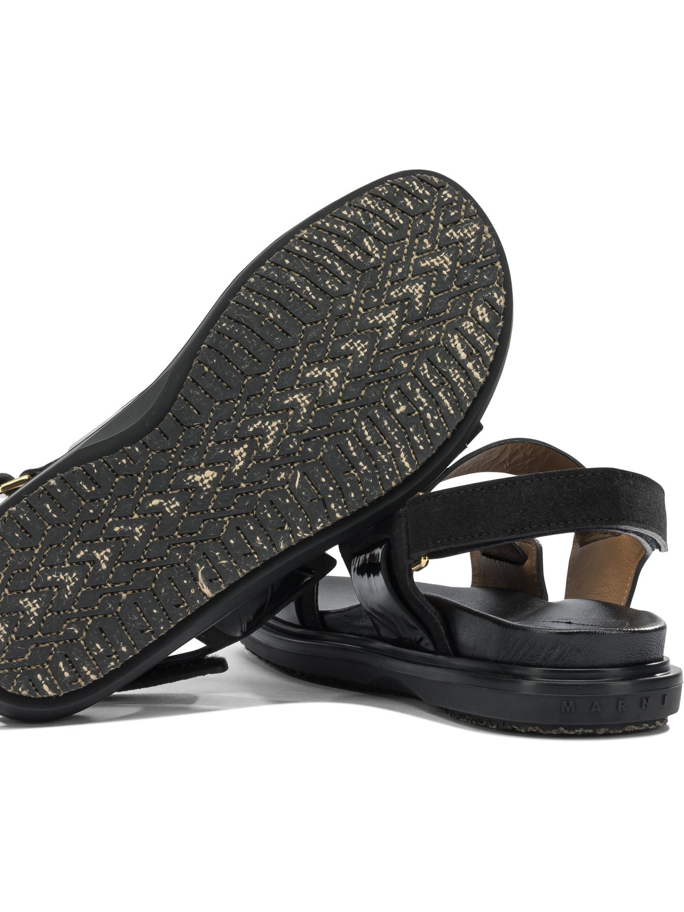 Marni "Fussbett" leather sandals - Black