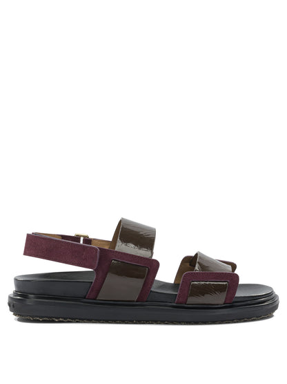 Marni "Fussbett" leather sandals - Brown