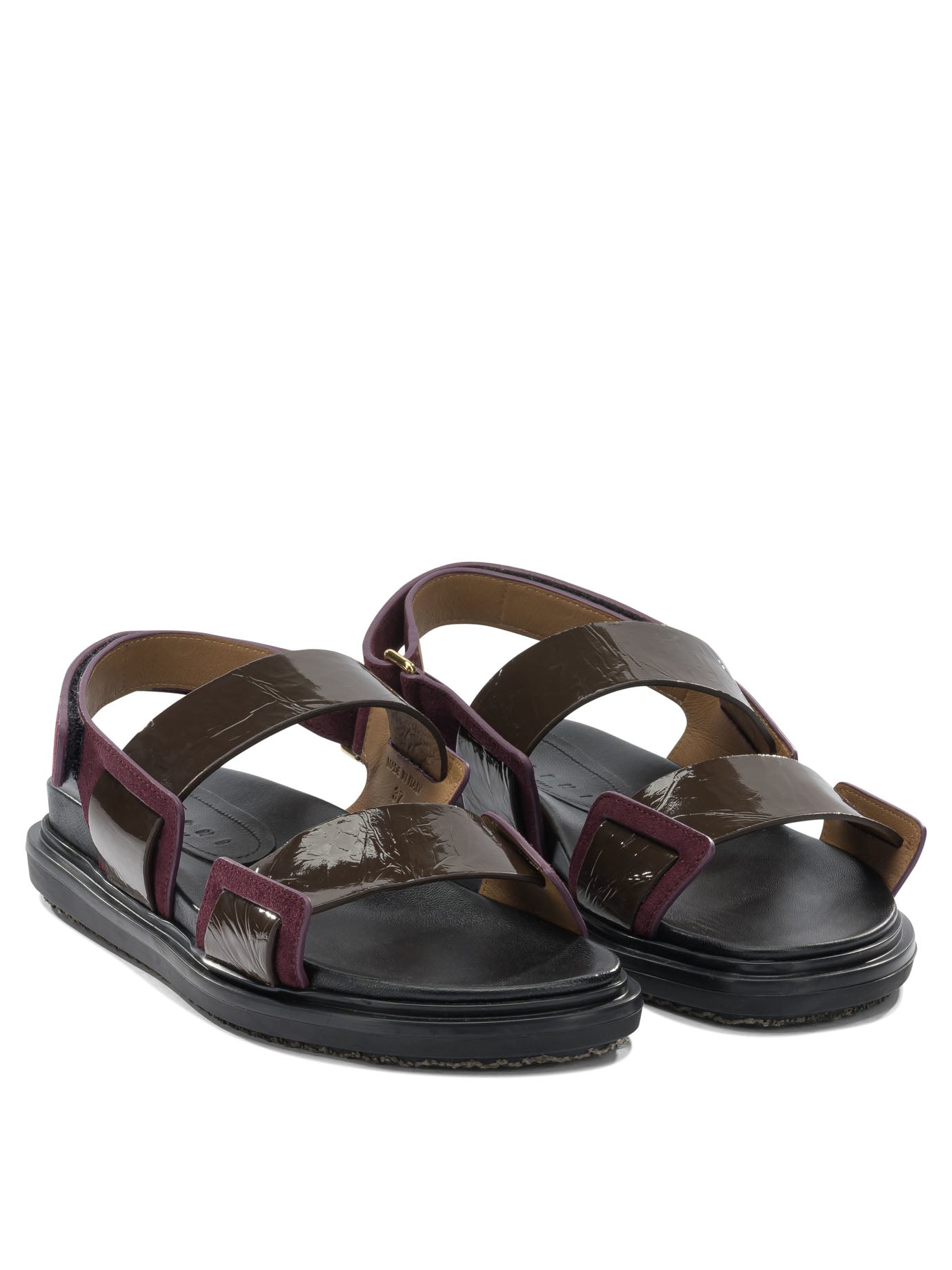 Marni "Fussbett" leather sandals - Brown