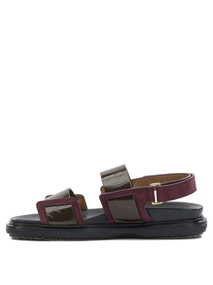 Marni "Fussbett" leather sandals - Brown