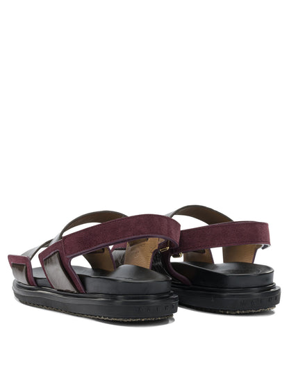 Marni "Fussbett" leather sandals - Brown