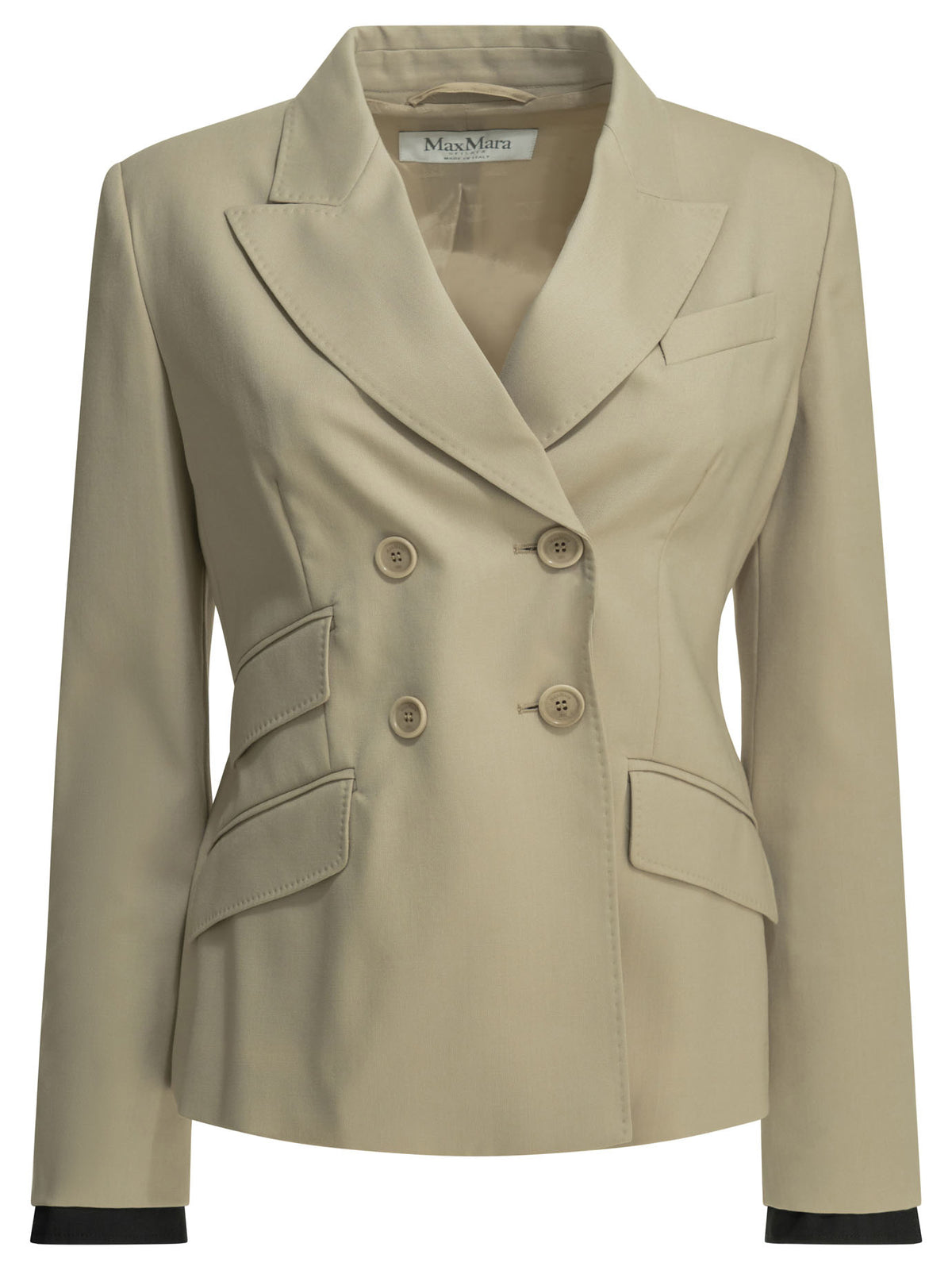 Max Mara Double-breasted wool blazer - Beige