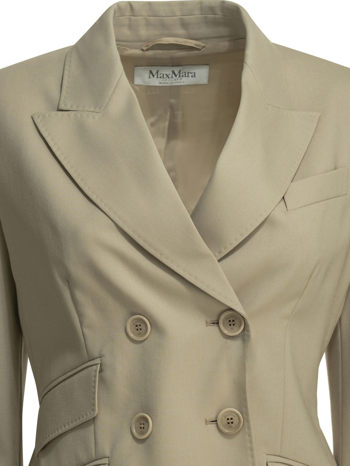 Max Mara Double-breasted wool blazer - Beige