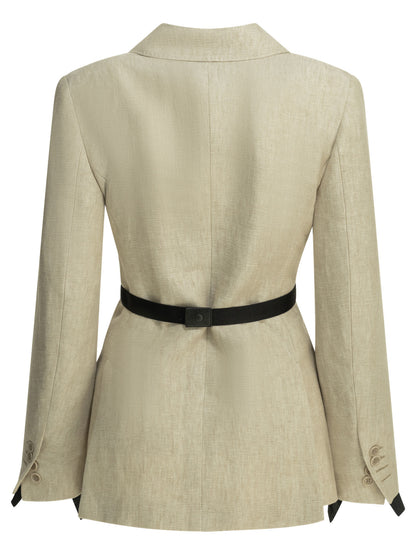Max Mara Linen double-breasted blazer - Beige
