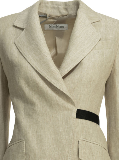 Max Mara Linen double-breasted blazer - Beige