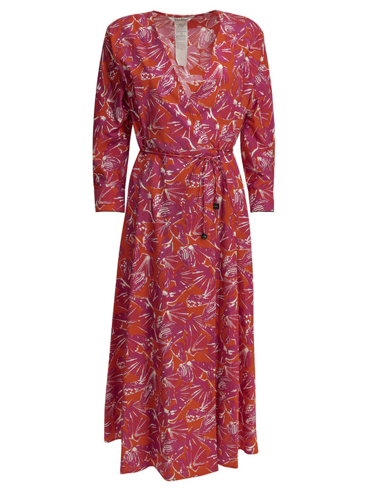 Max Mara Floral A-line midi dress - Pink