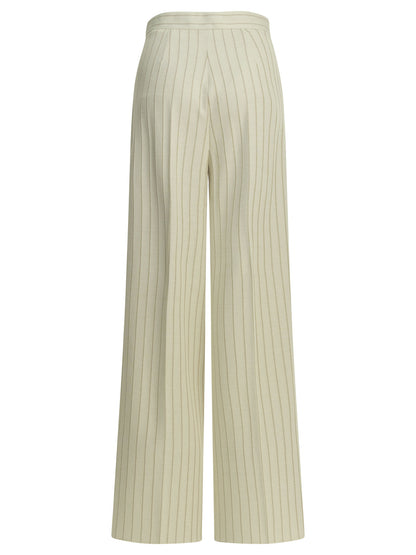 Max Mara Tailored pinstripe pants - White