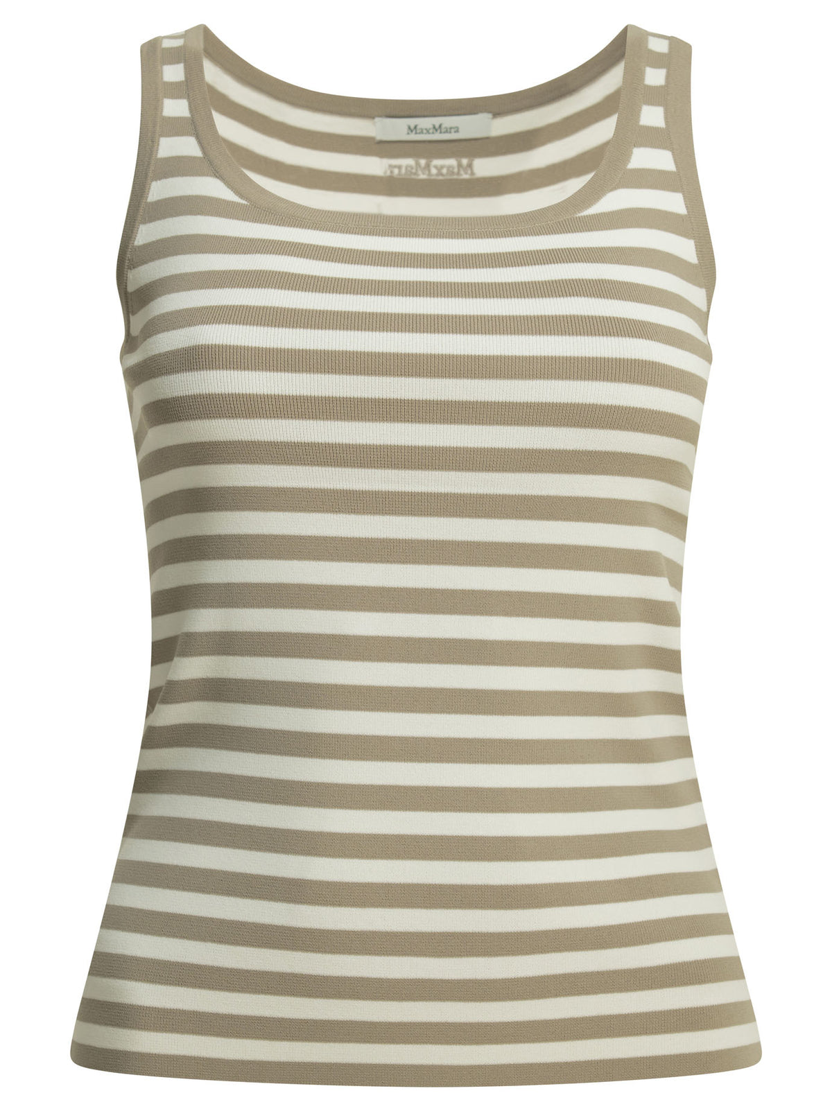 Max Mara Pure Striped fitted tank top - Beige