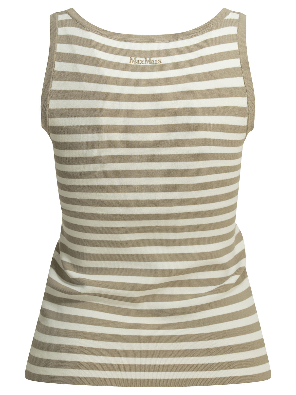 Max Mara Pure Striped fitted tank top - Beige