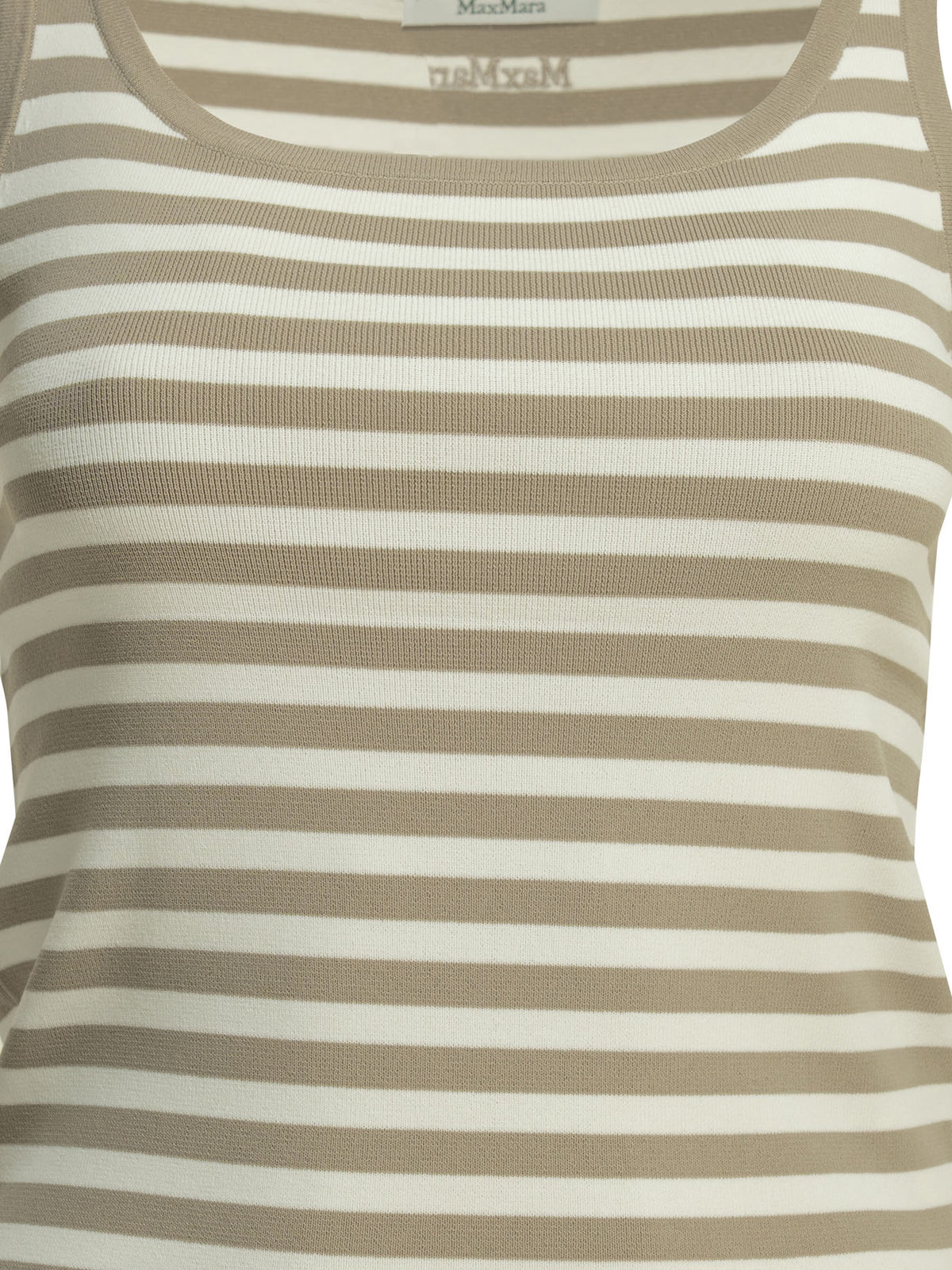 Max Mara Pure Striped fitted tank top - Beige