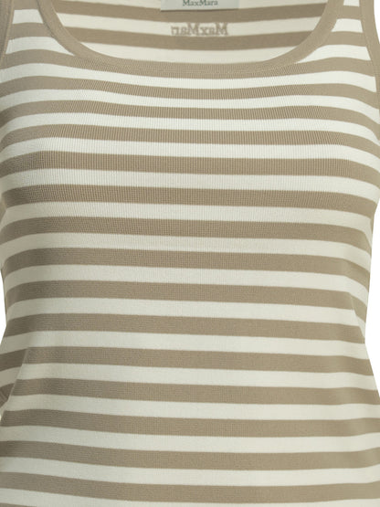 Max Mara Pure Striped fitted tank top - Beige
